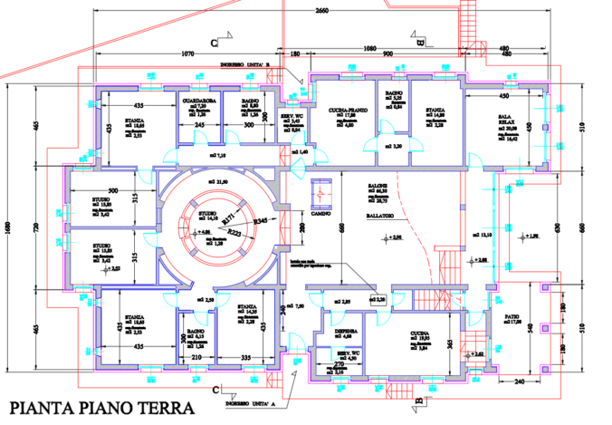Pianta villa privata in Umbria